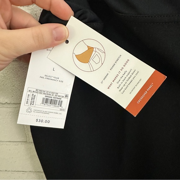 ISABEL Maternity Ponte Black Jegging with Crossover Panel - Picture 7 of 9